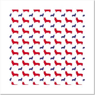 American Corgi, Red White And Blue Posters and Art